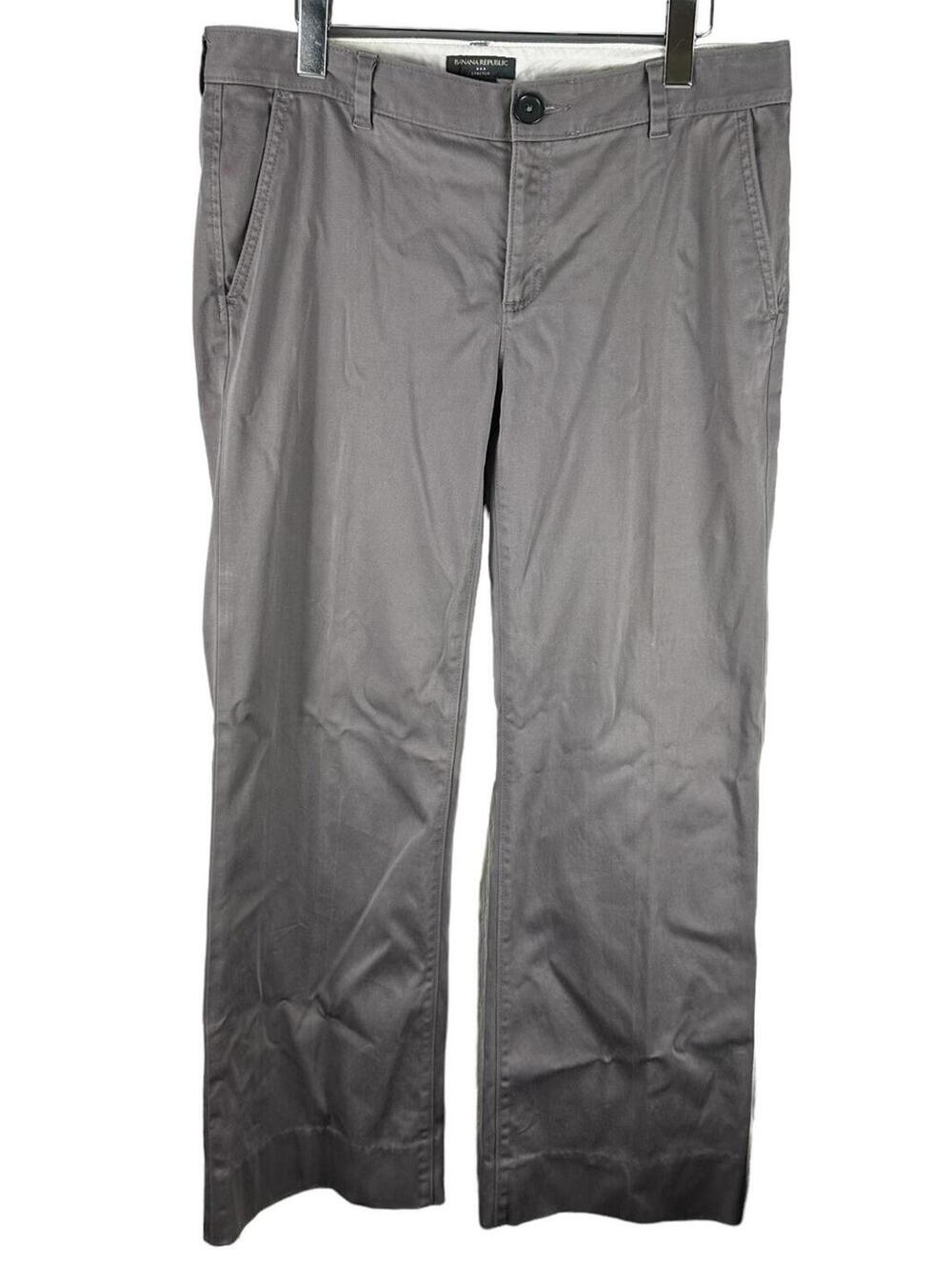 Banana Republic Khaki Dress Pants 34x30 Gray Slack Chino Trouser Cotton Stretch